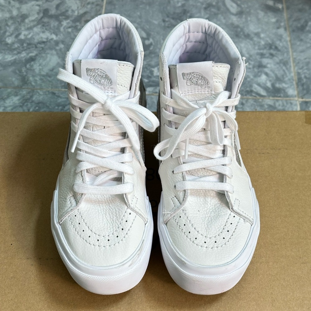 Vans Sk8-hi Stacked White and Silver Sneakers